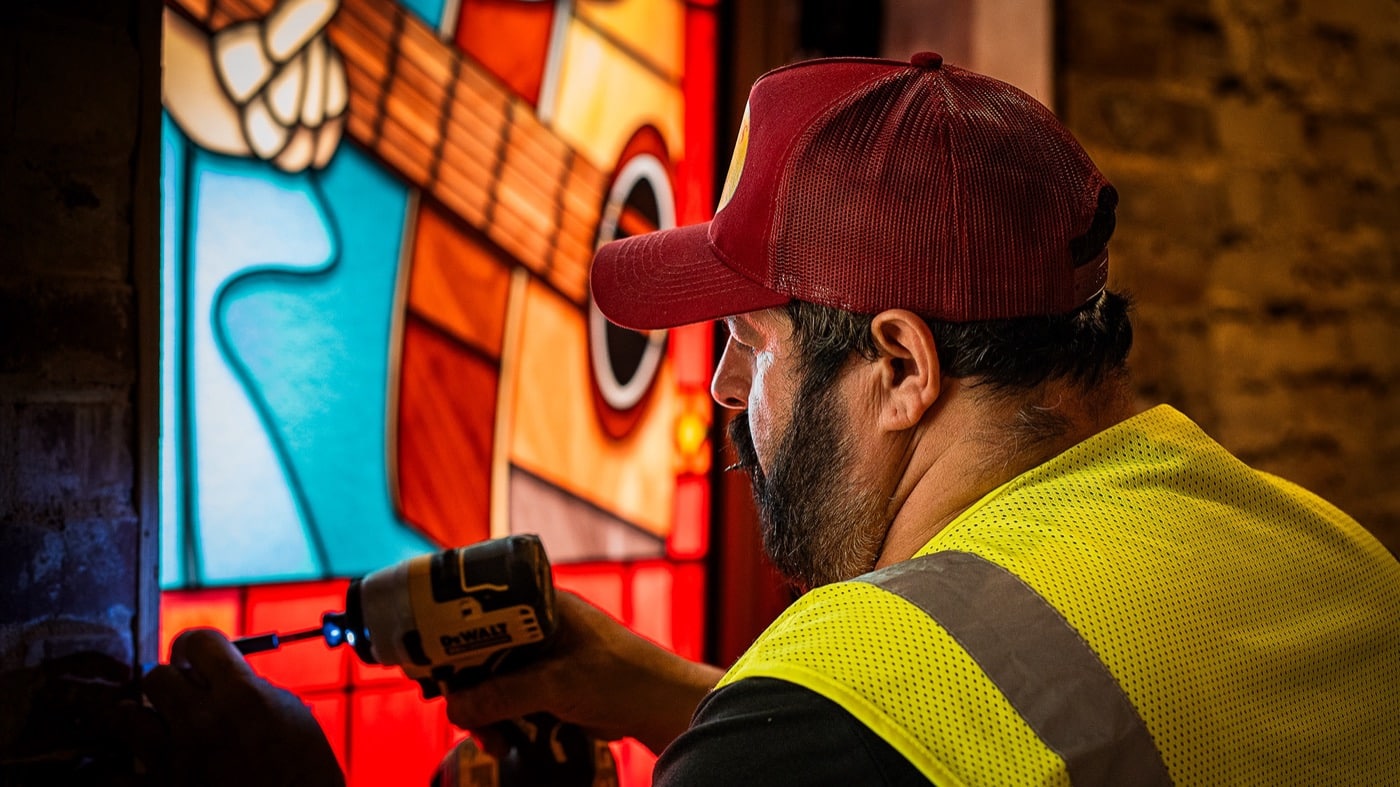 Wide format printing installation detail