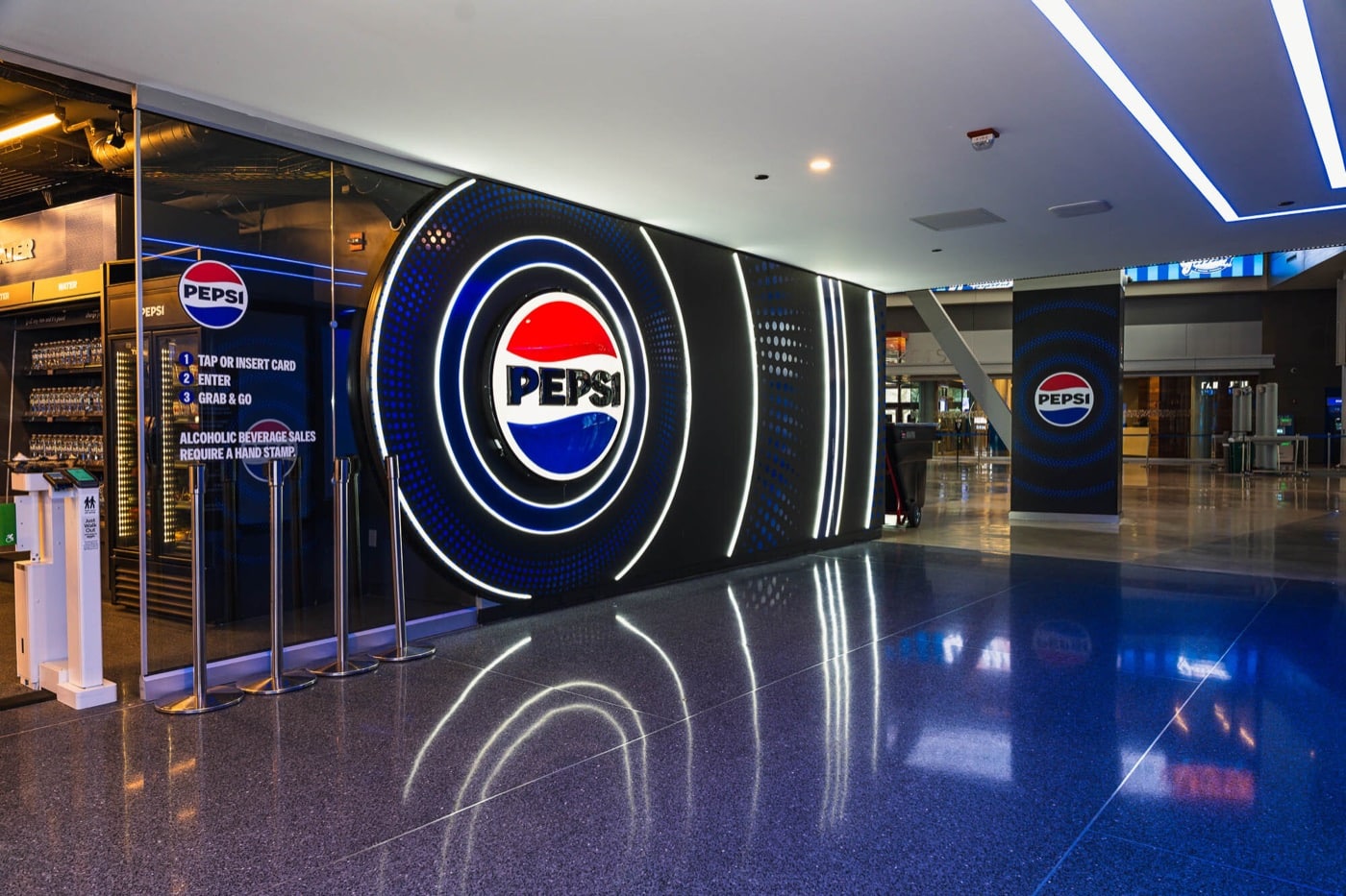Branded retail environment with large-scale graphics
